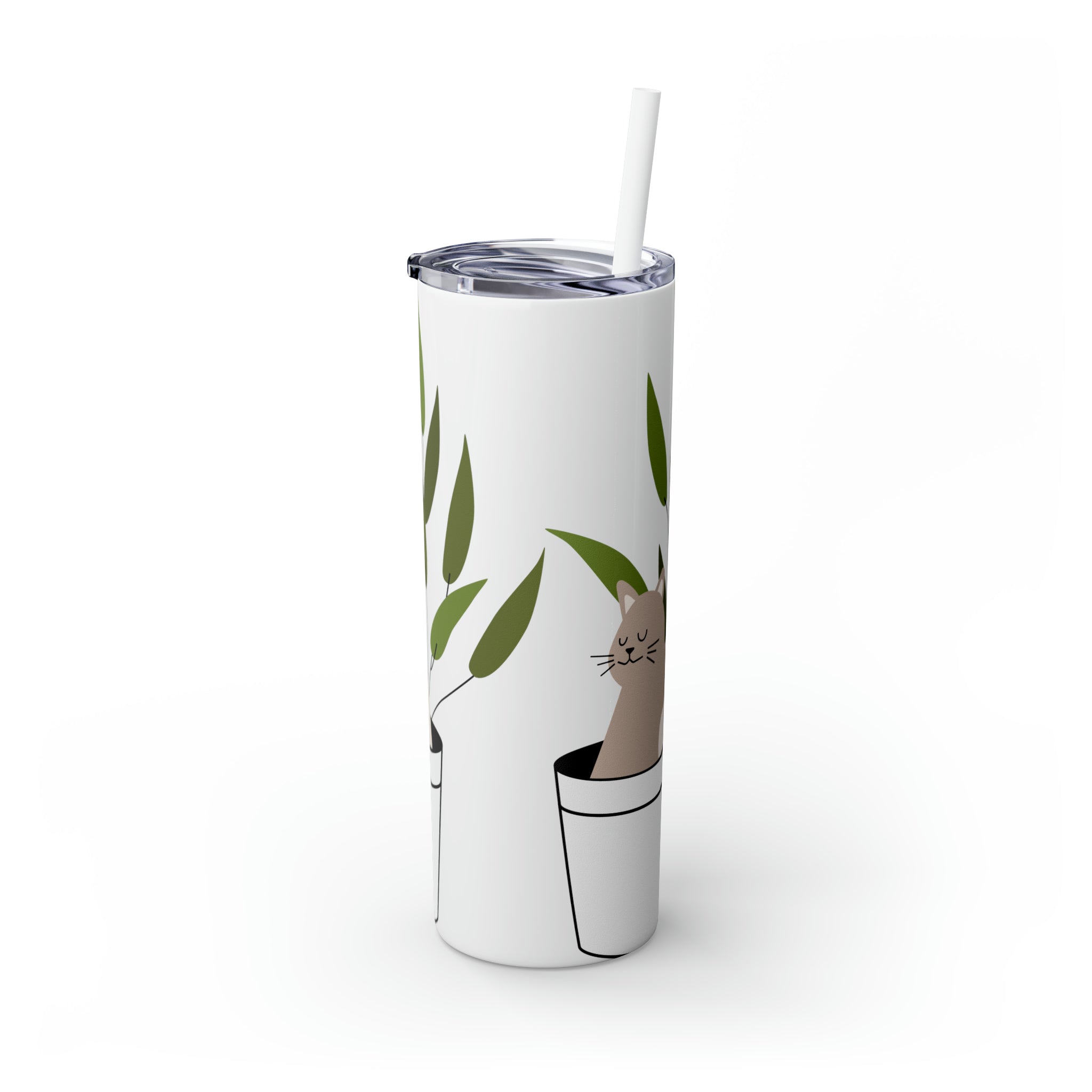 Cute Skinny Tumbler with Straw, 20oz