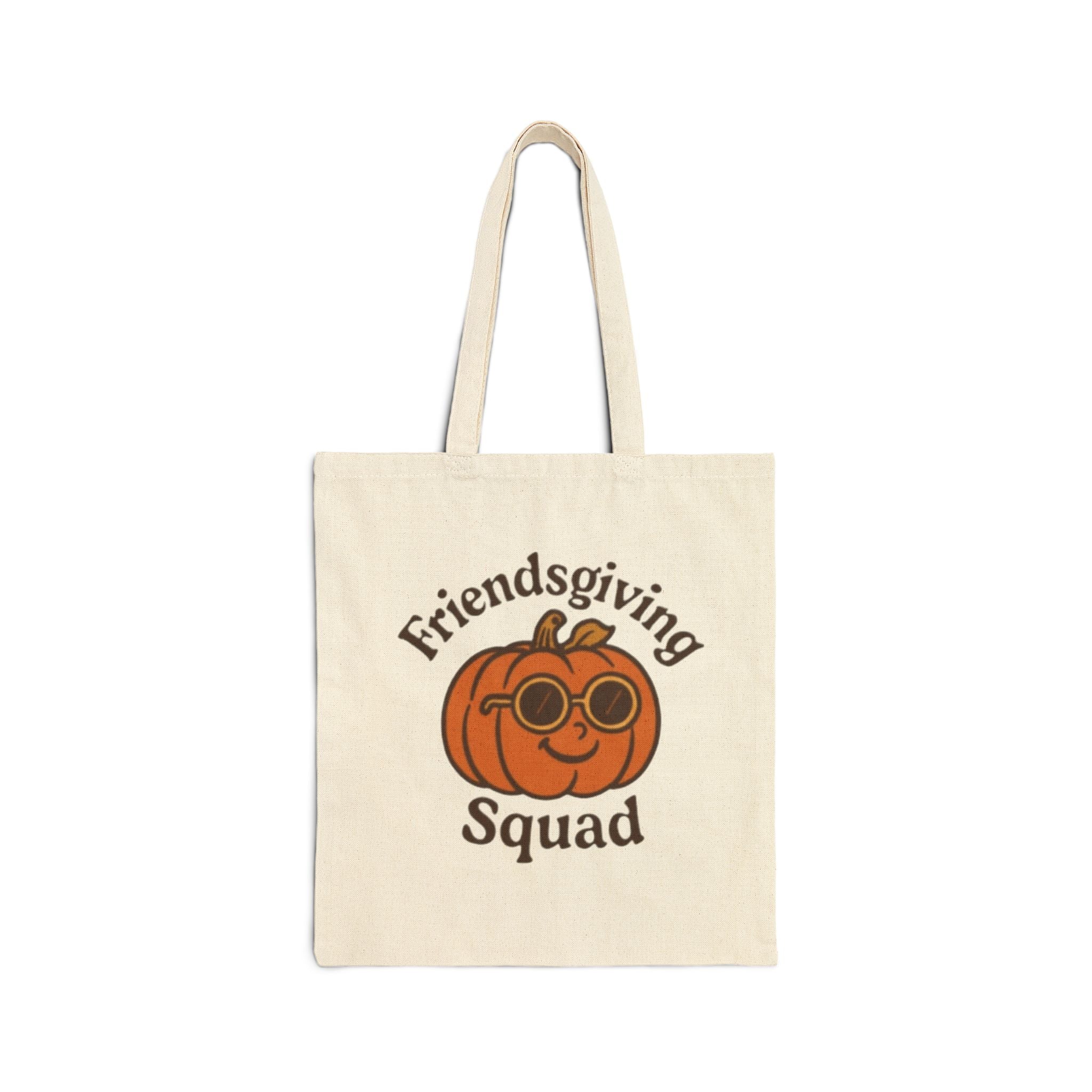 Friendsgiving Squad Tote Bag — Cute Pumpkin Canvas Tote for Fall Gatherings