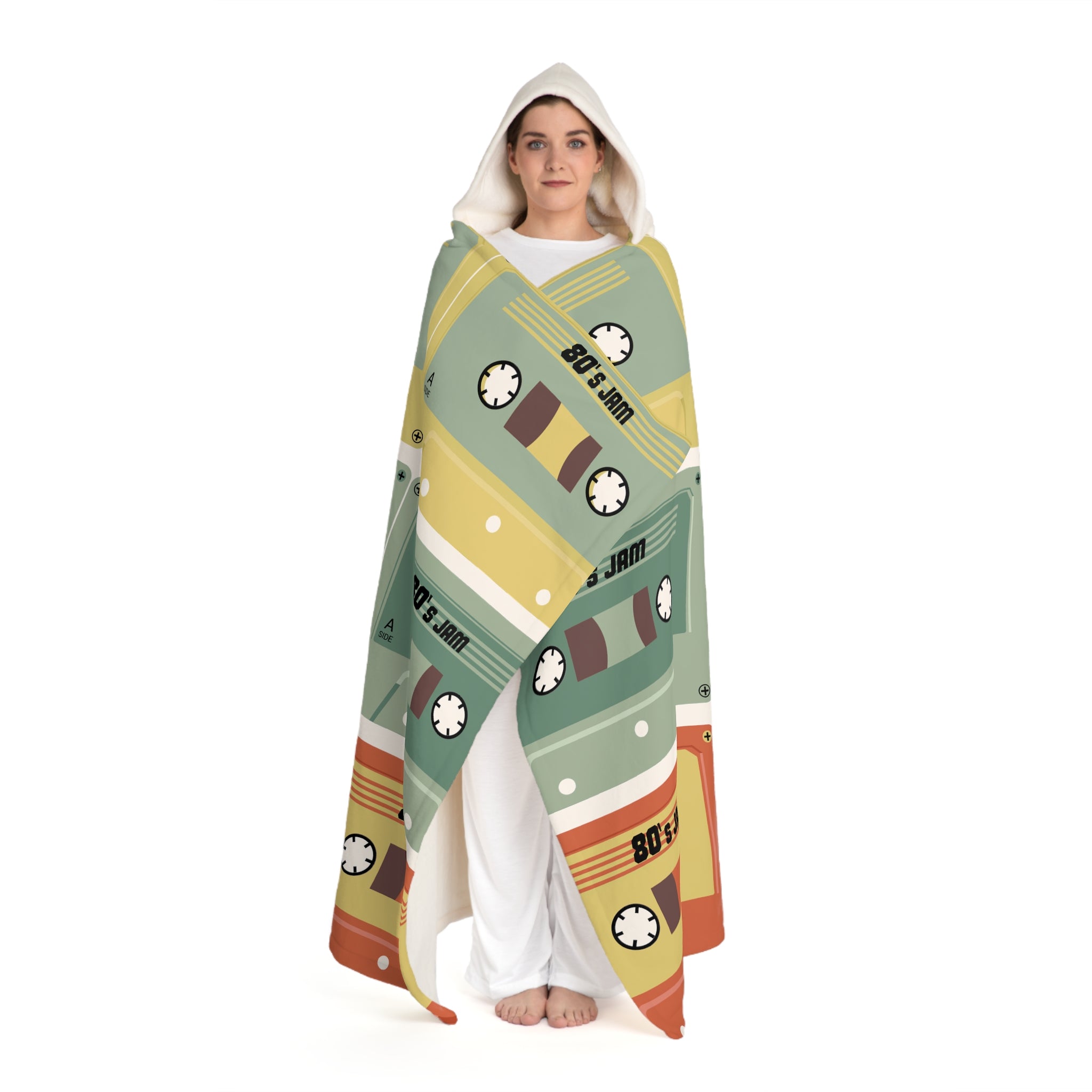 Retro Cassette Hooded Blanket